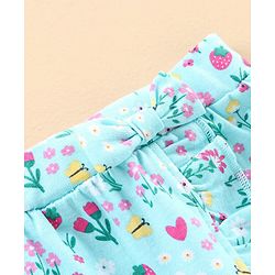 Babyhug Knit Knee Length Wrap Skirt Floral Print - Blue