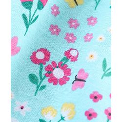 Babyhug Knit Knee Length Wrap Skirt Floral Print - Blue