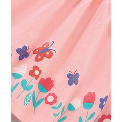 Babyhug Knee Length Skirt Floral Print - Pink