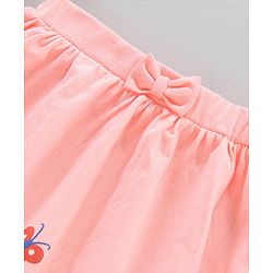 Babyhug Knee Length Skirt Floral Print - Pink
