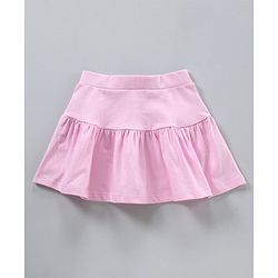 Babyhug Knee Length Tiered Skirt with Bow Toucan Print - Pink