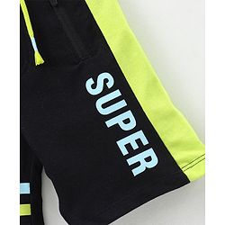 Babyhug Knit Shorts Text Print - Black