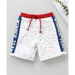 Babyhug Knit Shorts Text Print - White