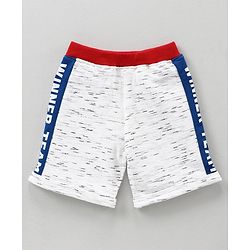 Babyhug Knit Shorts Text Print - White