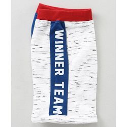 Babyhug Knit Shorts Text Print - White