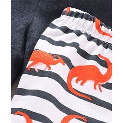 Babyhug Cotton Shorts Solid & Dinosaur Print Pack of 2 - Navy White