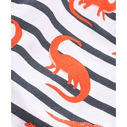 Babyhug Cotton Shorts Solid & Dinosaur Print Pack of 2 - Navy White