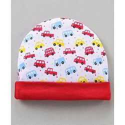 Babyhug Cap Mitten & Booties Floral Print - Cap Diameter 15.5 cm