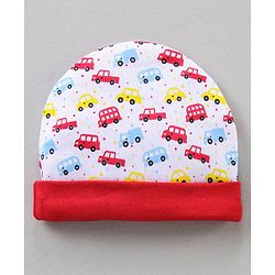 Babyhug Cap Mitten & Booties Floral Print - Cap Diameter 15.5 cm
