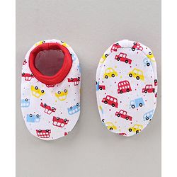 Babyhug Cap Mitten & Booties Floral Print - Cap Diameter 15.5 cm