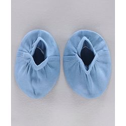 Babyhug 100% Cotton Mittens Solid And Tiger Print Pack of 2 - Blue White