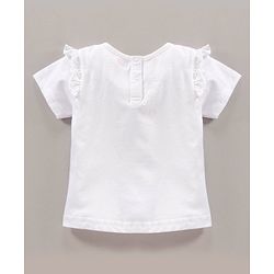 Babyhug Half Sleeves Tops & Denim Shorts Strawberry & Heart Print - Red White