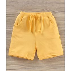 Babyhug Half Sleeves T-shirt With Shorts Animal Print - Yellow and Blue