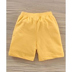Babyhug Half Sleeves T-shirt With Shorts Animal Print - Yellow and Blue