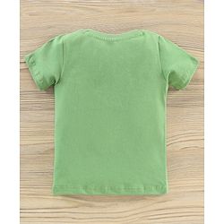 Babyhug Half Sleeves Knit T-Shirt & Shorts Set Sports Ball Print - Green Grey