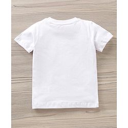 Babyhug Half Sleeves T-Shirt & Shorts Set California Print - White Navy
