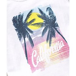 Babyhug Half Sleeves T-Shirt & Shorts Set California Print - White Navy