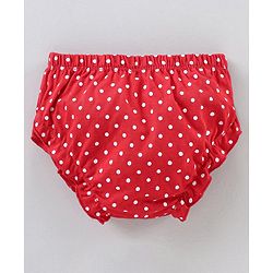Babyhug Cotton Bloomers Polka Dot & Strawberry Printed Pack of 3 - Red Pink Green