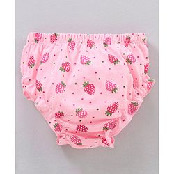 Babyhug Cotton Bloomers Strawberry Printed Pack of 3 - Pink & Yellow