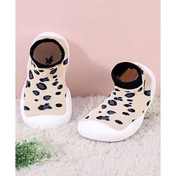 Cute Walk by Babyhug Ankle Length Non Terry Sock Shoes - Pink Black