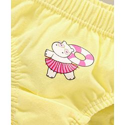 Babyhug 100% Cotton Dot Printed Pantied Pack Of 3 - Pink Yellow & Blue