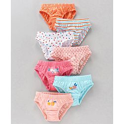 Babyhug 100% Cotton Panties Floral Print Pack of 7 - Multicolour