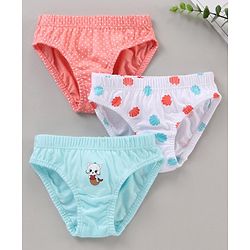 Babyhug Cotton Knit Printed Panties Pack Of 3 - Multicolour
