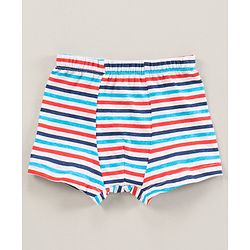 Babyhug 100% Cotton Briefs Balls And Stripe Print Pack Of 3 - Orange White