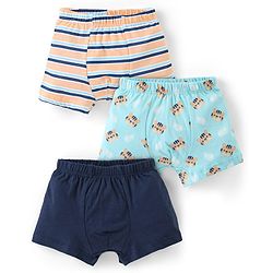 Babyhug 100% Cotton Briefs Set Printed Pack of 3 - Blue Yellow