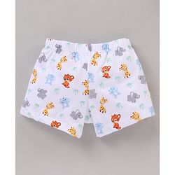 Babyhug 100% Cotton Striped & Animal Printed Briefs Pack Of 3 - Blue Orange & White