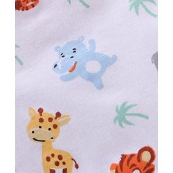 Babyhug 100% Cotton Striped & Animal Printed Briefs Pack Of 3 - Blue Orange & White