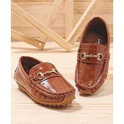 Cute Walk by Babyhug Slip On Party Wear Loafer Shoes - Brown