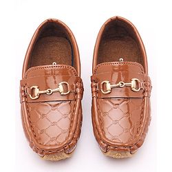 Cute Walk by Babyhug Slip On Party Wear Loafer Shoes - Brown