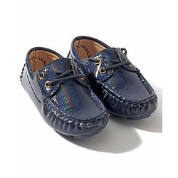 Cute Walk by Babyhug Lace Party Wear Loafer Shoes - Blue
