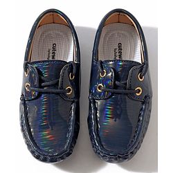 Cute Walk by Babyhug Lace Party Wear Loafer Shoes - Blue