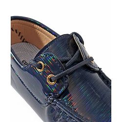 Cute Walk by Babyhug Lace Party Wear Loafer Shoes - Blue