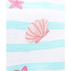 Babyhug 100% Cotton Sleeveless Jumpsuit Stripes & Stars Print - White