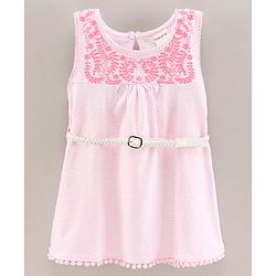 Babyhug Sleeveless HD Print Frock - Pink