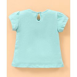 Babyhug Half Sleeves Top with Pyjama Floral Print - Blue