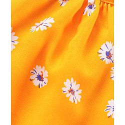BABYHUG 100% Cotton Sleeveless Jumpsuit Floral Print - Yellow