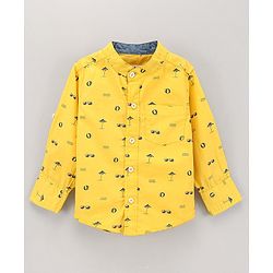 Babyhug Full Sleeves Cotton Shirt Printed- Yellow