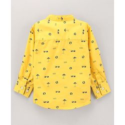 Babyhug Full Sleeves Cotton Shirt Printed- Yellow