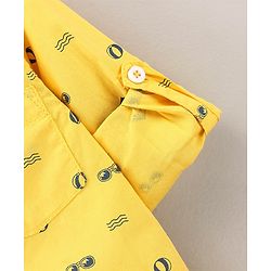 Babyhug Full Sleeves Cotton Shirt Printed- Yellow