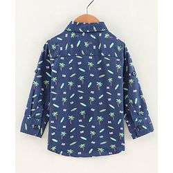 Babyhug Cotton Full Sleeves Shirt Printed - Blue