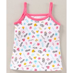 Babyhug 100% Cotton Antibacterial Finish Sleeveless Slips All Over Printed Pack of 3 - Pink Blue