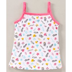 Babyhug 100% Cotton Antibacterial Finish Sleeveless Slips All Over Printed Pack of 3 - Pink Blue