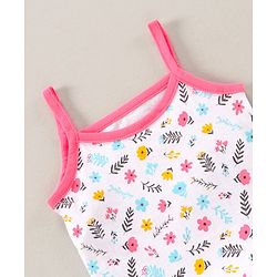 Babyhug 100% Cotton Antibacterial Finish Sleeveless Slips All Over Printed Pack of 3 - Pink Blue