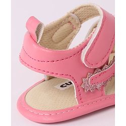 Cute Walk by Babyhug Velcro Booties Butterfly Applique - Pink