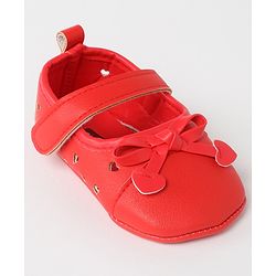 Cute Walk by Babyhug Velcro Closure Bellies Bow Applique & Laser Cut Detailing- Red