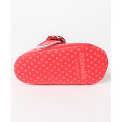 Cute Walk by Babyhug Velcro Closure Bellies Bow Applique & Sequin Detailing- Red